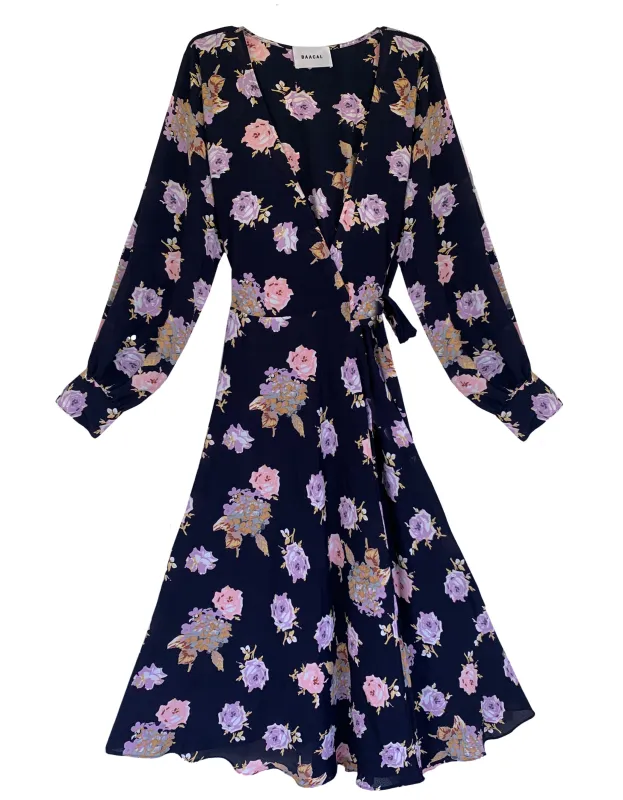 Midi Wrap Dress- Moonlight Rose sold by Baacal