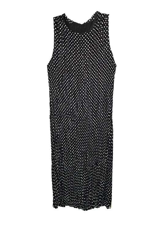 Jaya Pleated Dress- Reversible Polka Dot / Black sold by Baacal