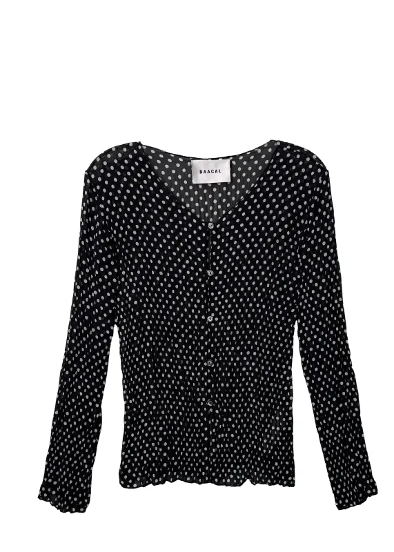 Maya Pleated Cardigan- Polka Dot sold by Baacal