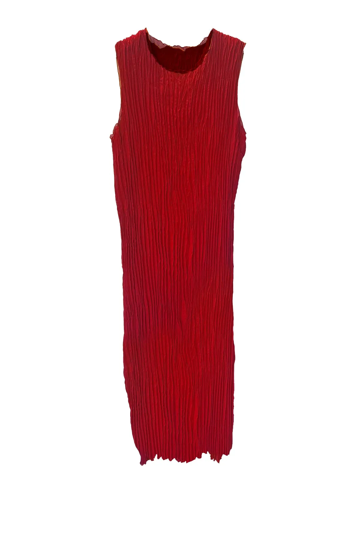 Jaya Pleated Dress- Reversible Burgundy/ Cranberry sold by Baacal
