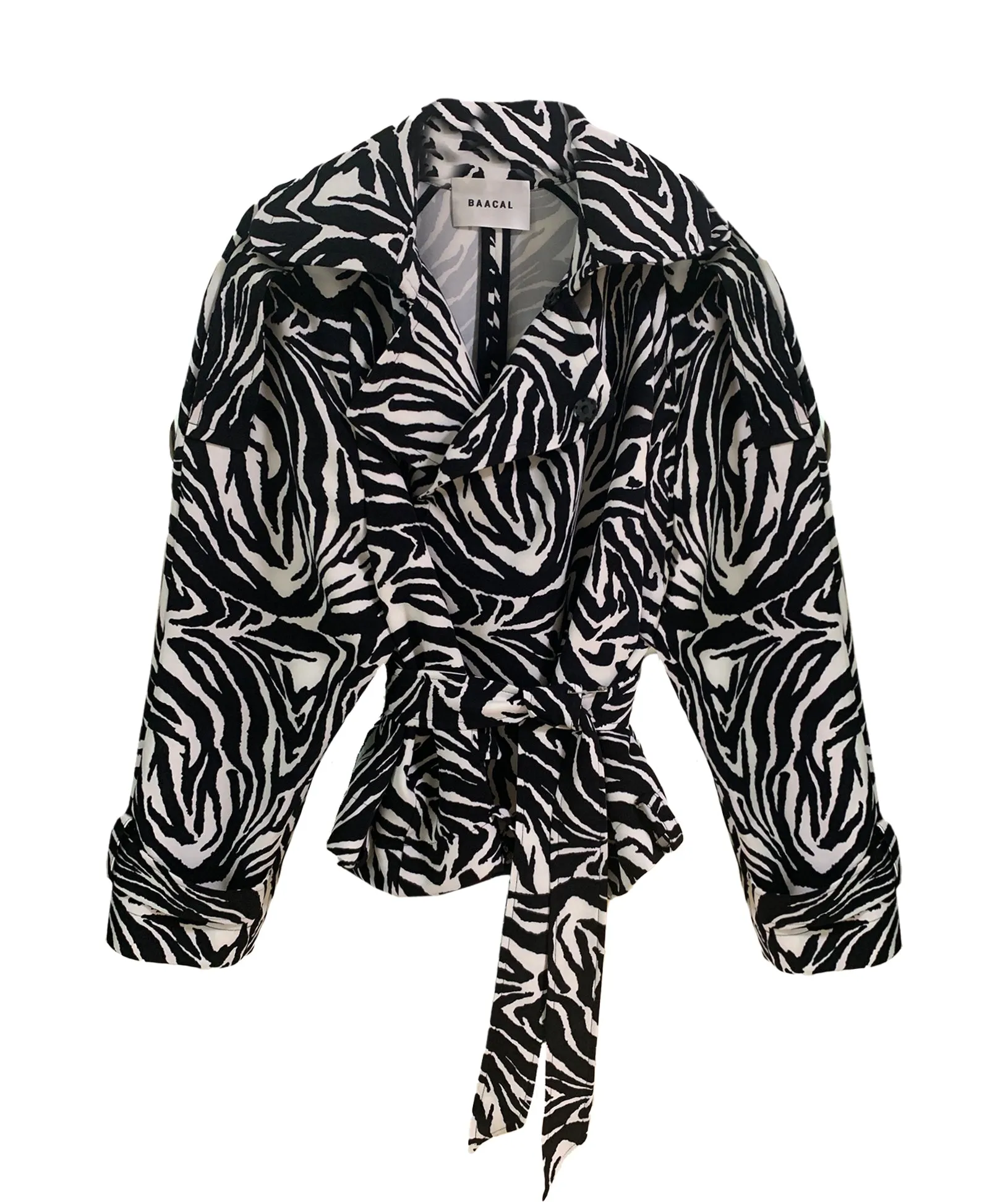 Marlo Short Moto Trench Coat- Zebra sold by Baacal product image thumbnail 3