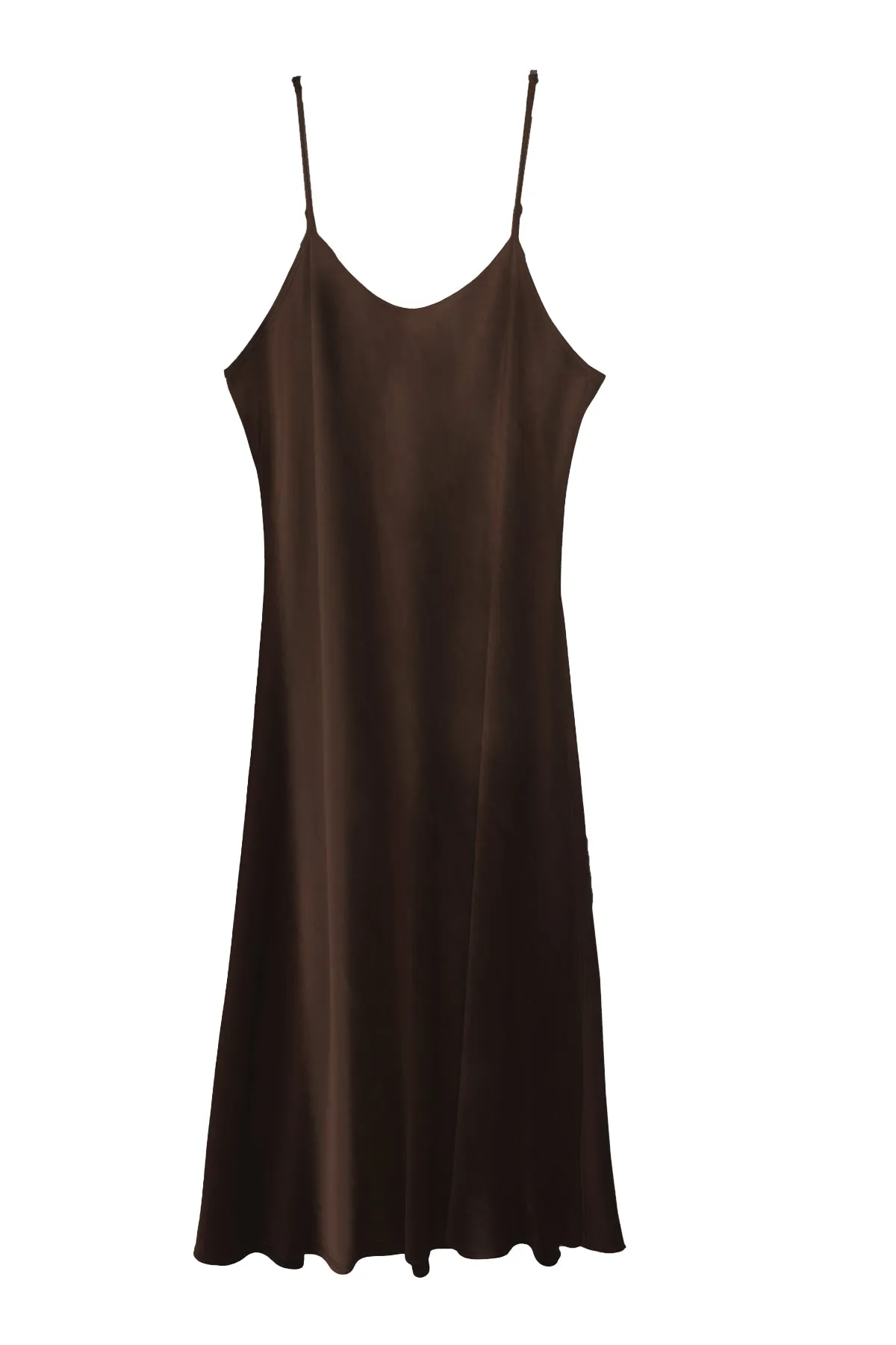 Leah Easy Satin Maxi Slip Dress - Chocolate sold by Baacal
