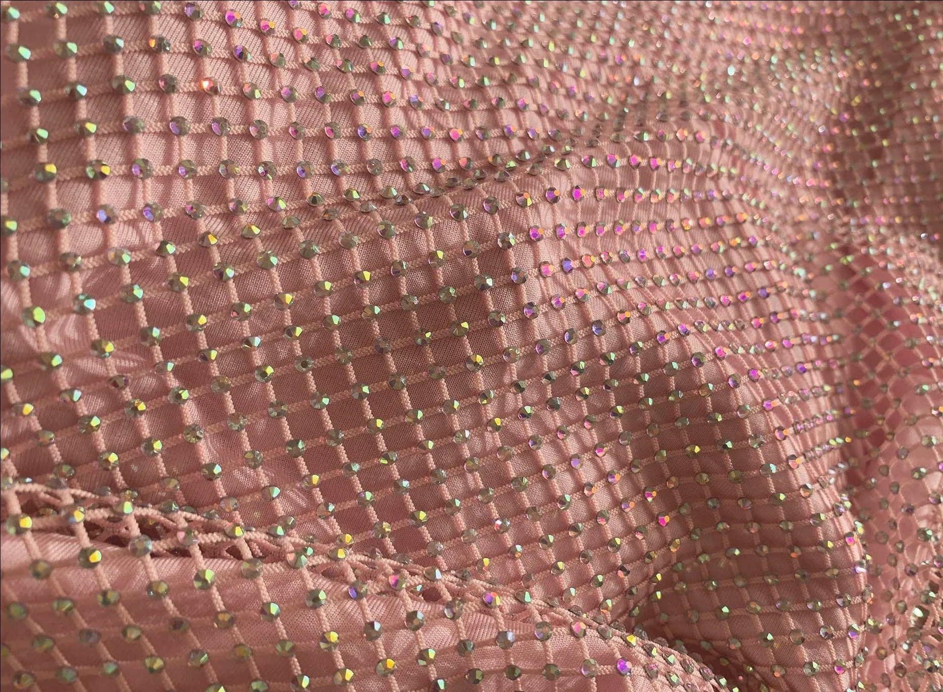 The Crystal Stone Mesh Dress- Blush Borealis sold by Baacal product image thumbnail 4