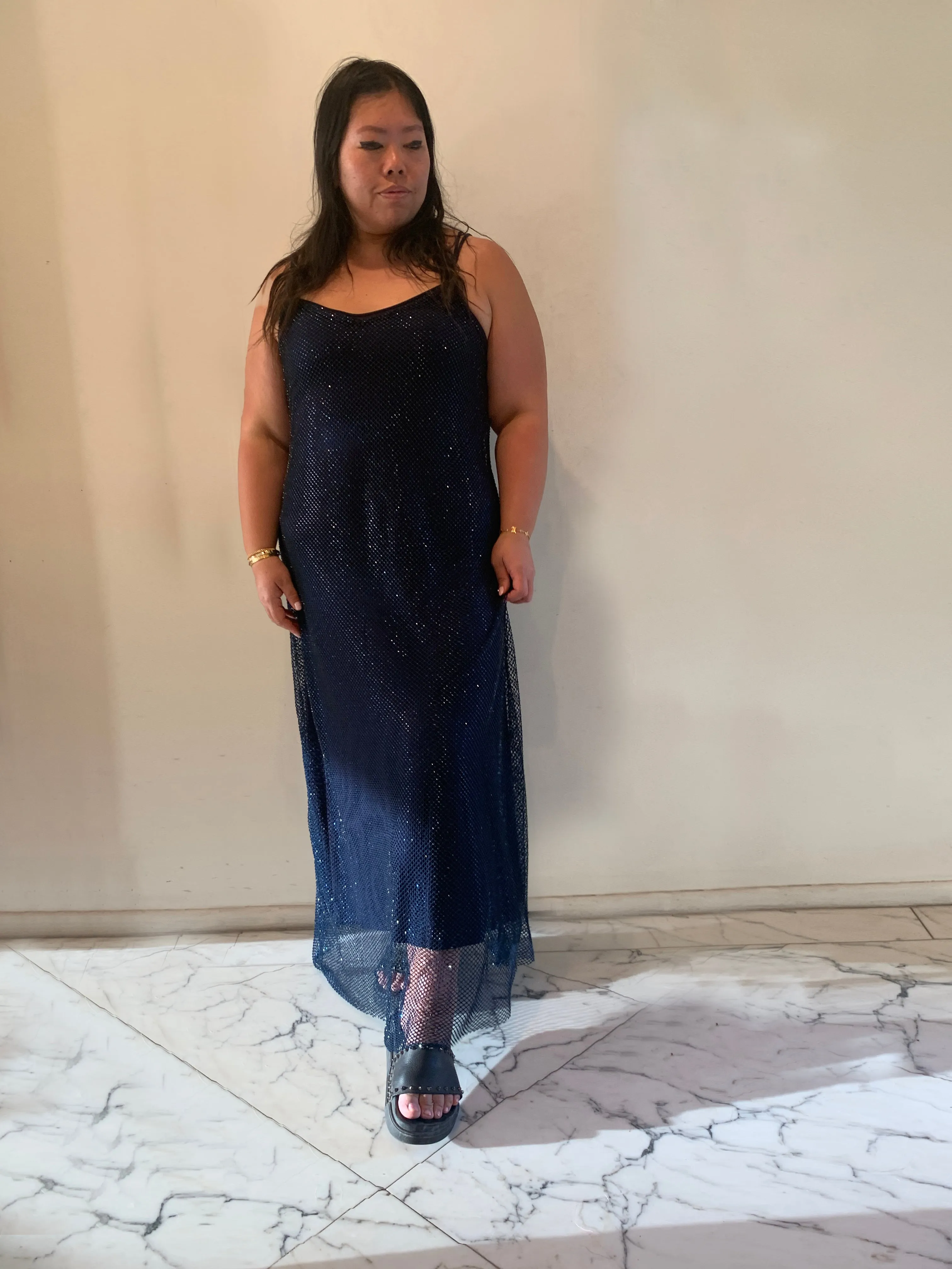 The Crystal Stone Mesh Dress- Midnight Blue sold by Baacal product image thumbnail 2