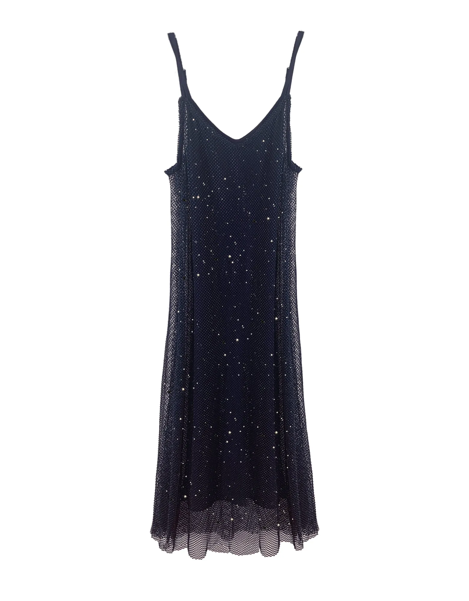 The Crystal Stone Mesh Dress- Midnight Blue sold by Baacal