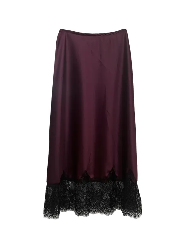 Bias Lace Skirt- Plum/ Black sold by Baacal