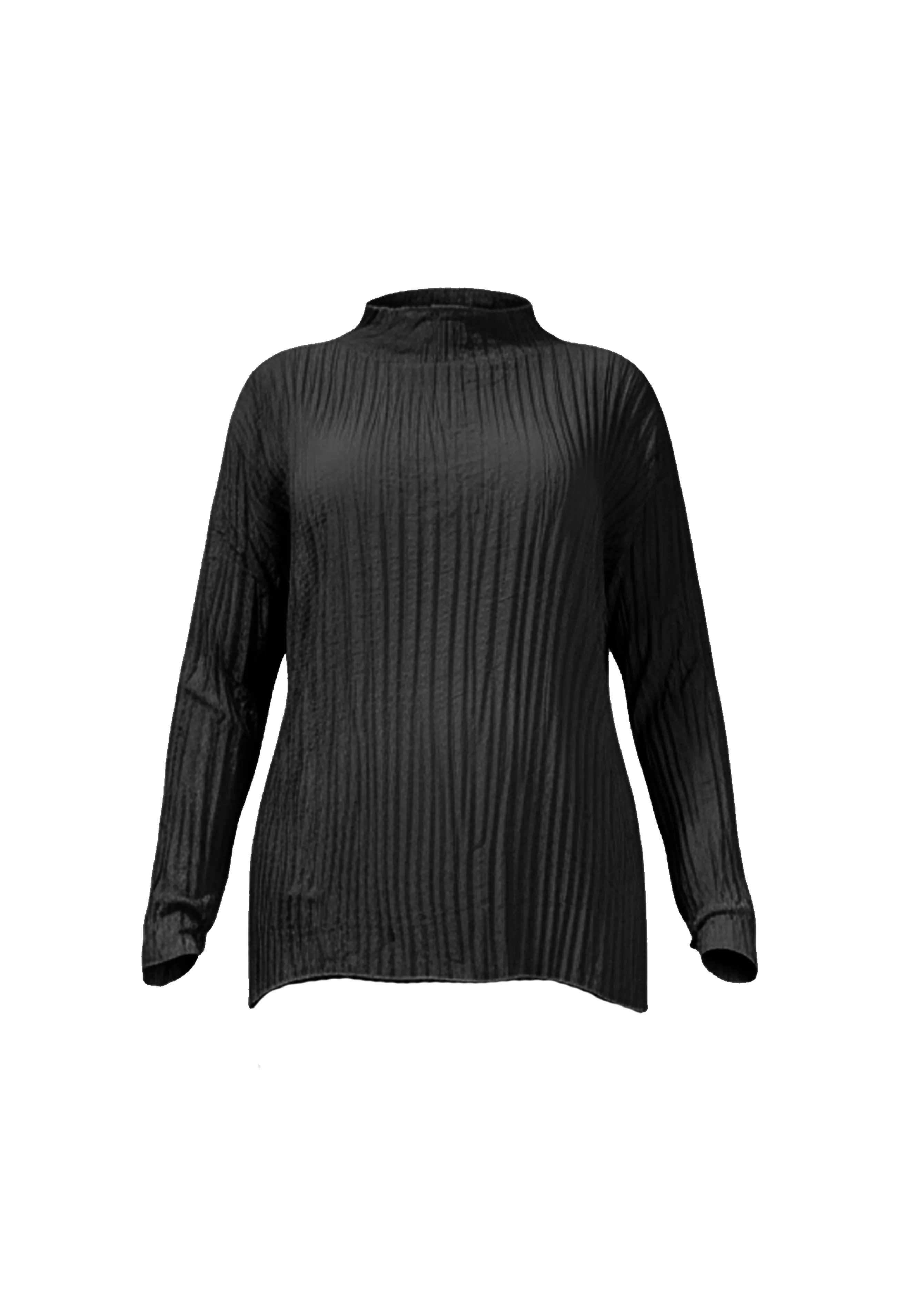 Esme Pleated Funnel Neck Top- Black sold by Baacal