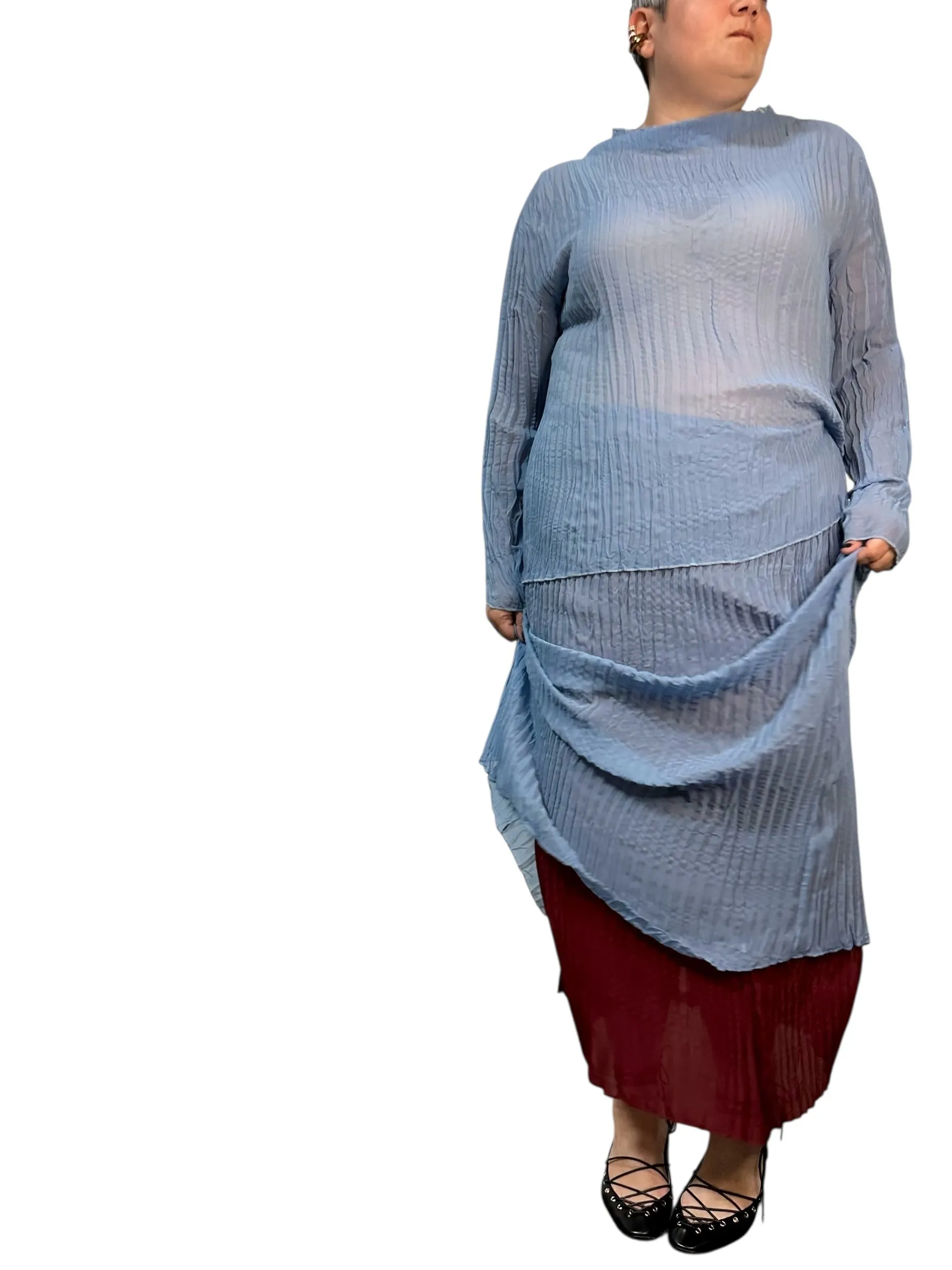 Rue Pleated Skirt- Reversible Coppen Blue/ Burgundy sold by Baacal product image thumbnail 2
