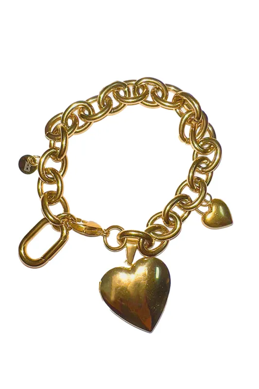 Double Love Charm Bracelet- Gold made by Baacal