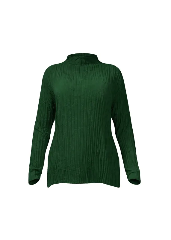 Esme Pleated Funnel Neck Top- Green made by Baacal