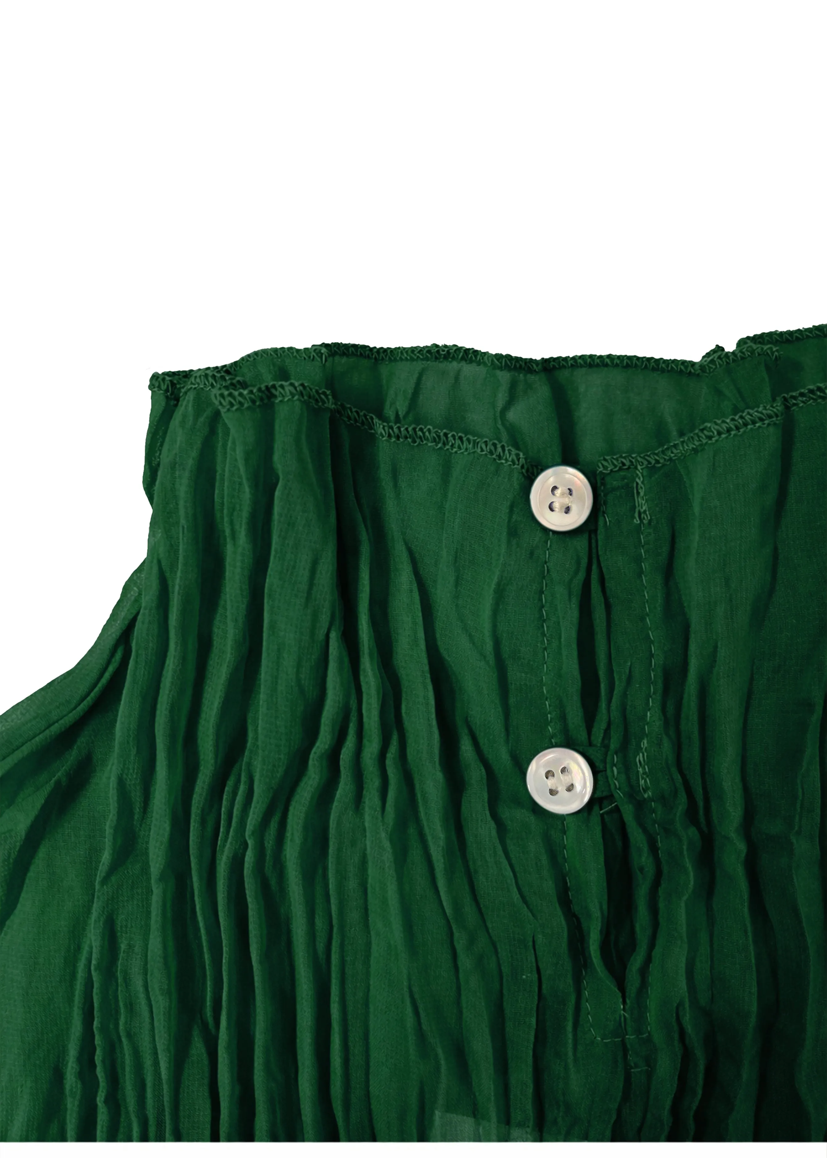 Esme Pleated Funnel Neck Top- Green sold by Baacal product image thumbnail 4