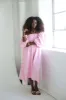 Linen On or Off the Shoulder Dress in Spring Pink - The Colette sold by Baacal