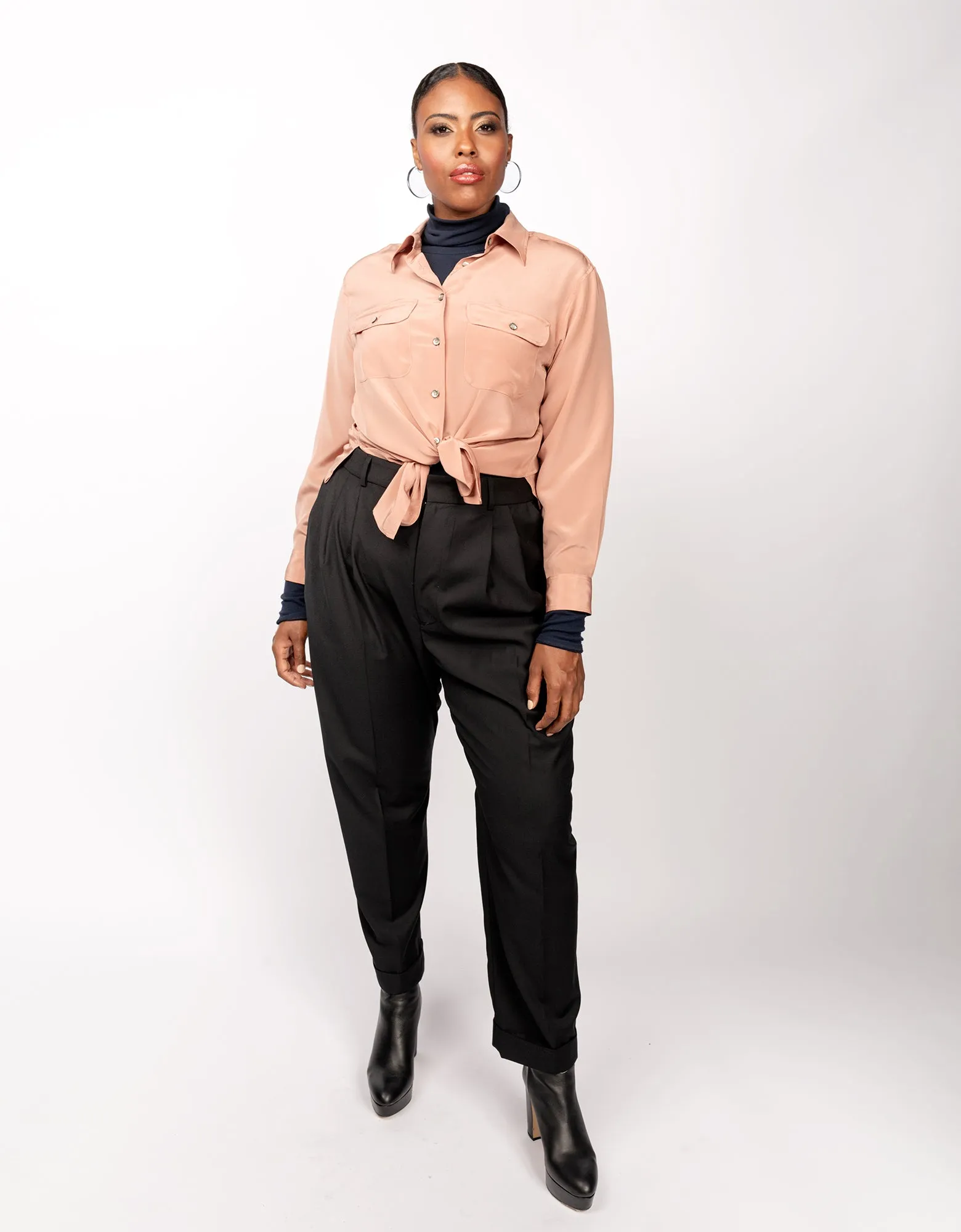 Two Pocket Silk Shirt in Terracotta - The Taylor sold by Baacal product image thumbnail 3