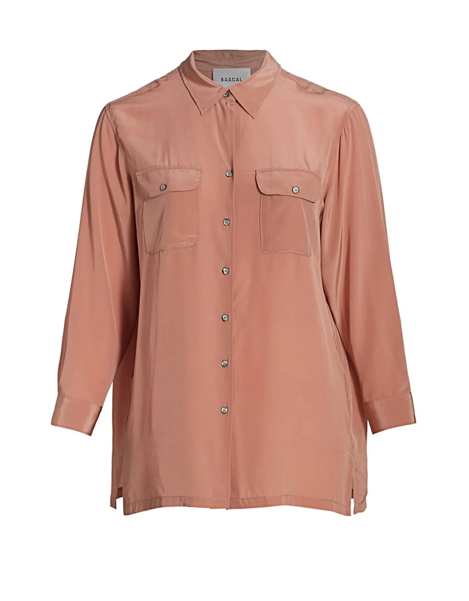 Two Pocket Silk Shirt in Terracotta - The Taylor sold by Baacal
