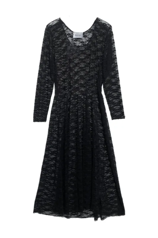 Sheer Lace Mesh Dress- Black sold by Baacal