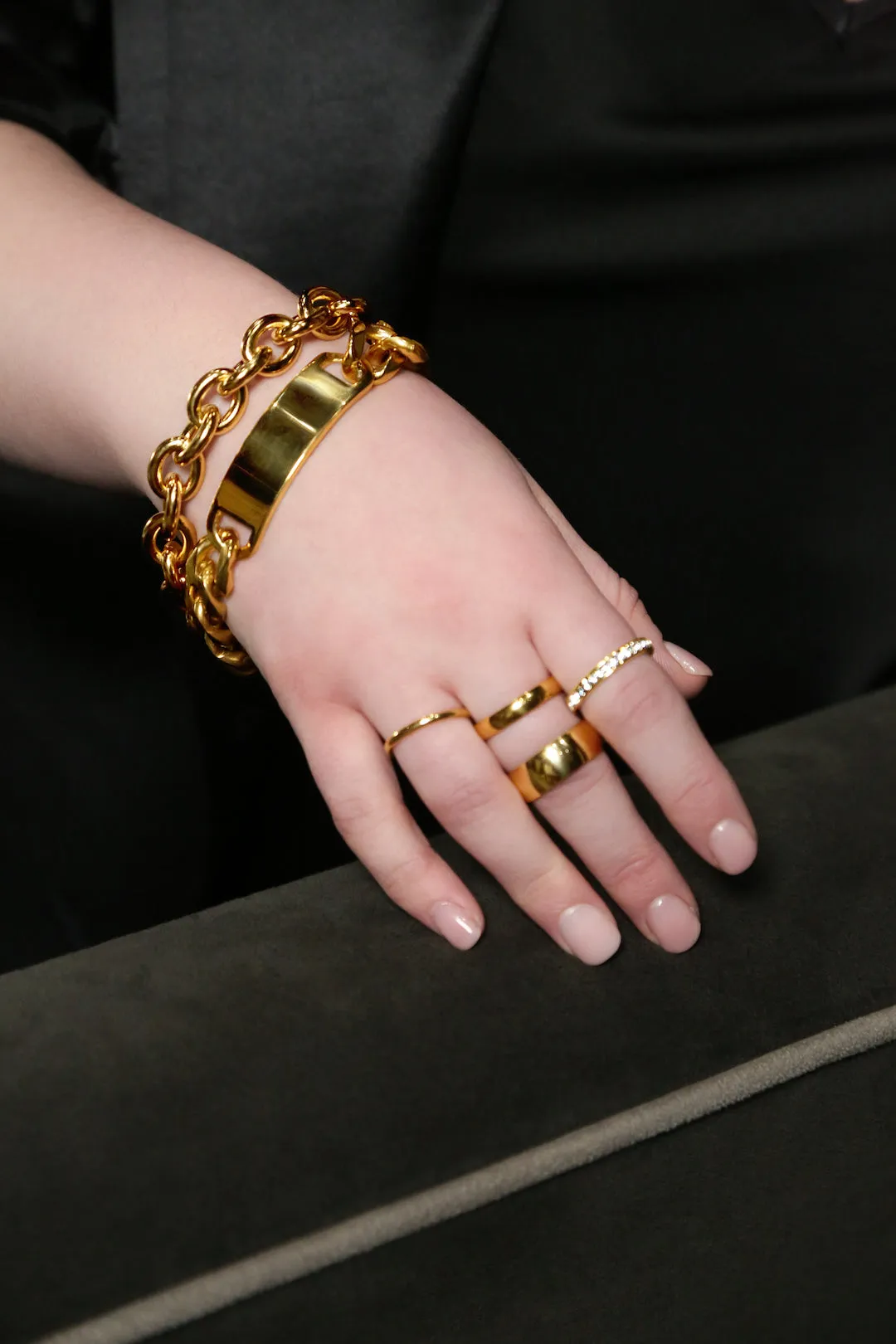 Gold wide Stacking Ring-8mm sold by Baacal product image thumbnail 2