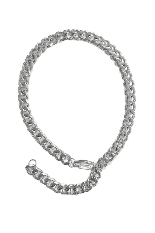 Cuban Silver Link Lariat Necklace sold by Baacal