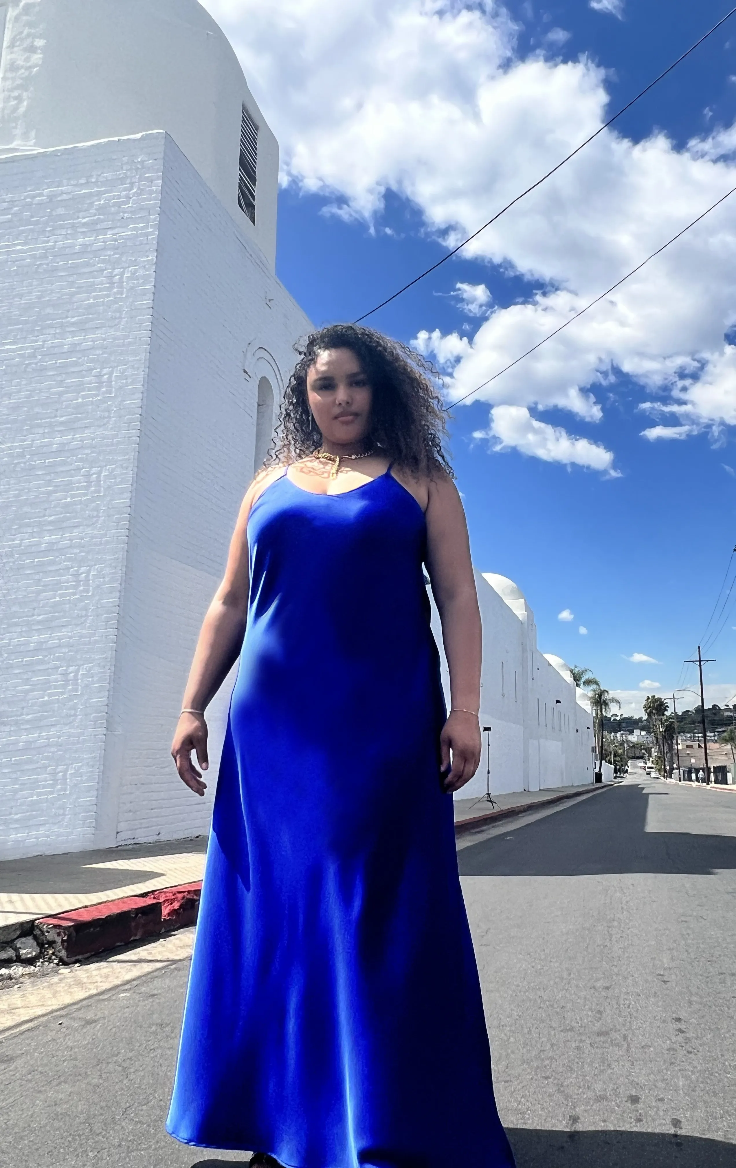 Leah Easy Satin Maxi Slip Dress - Cobalt sold by Baacal product image thumbnail 2