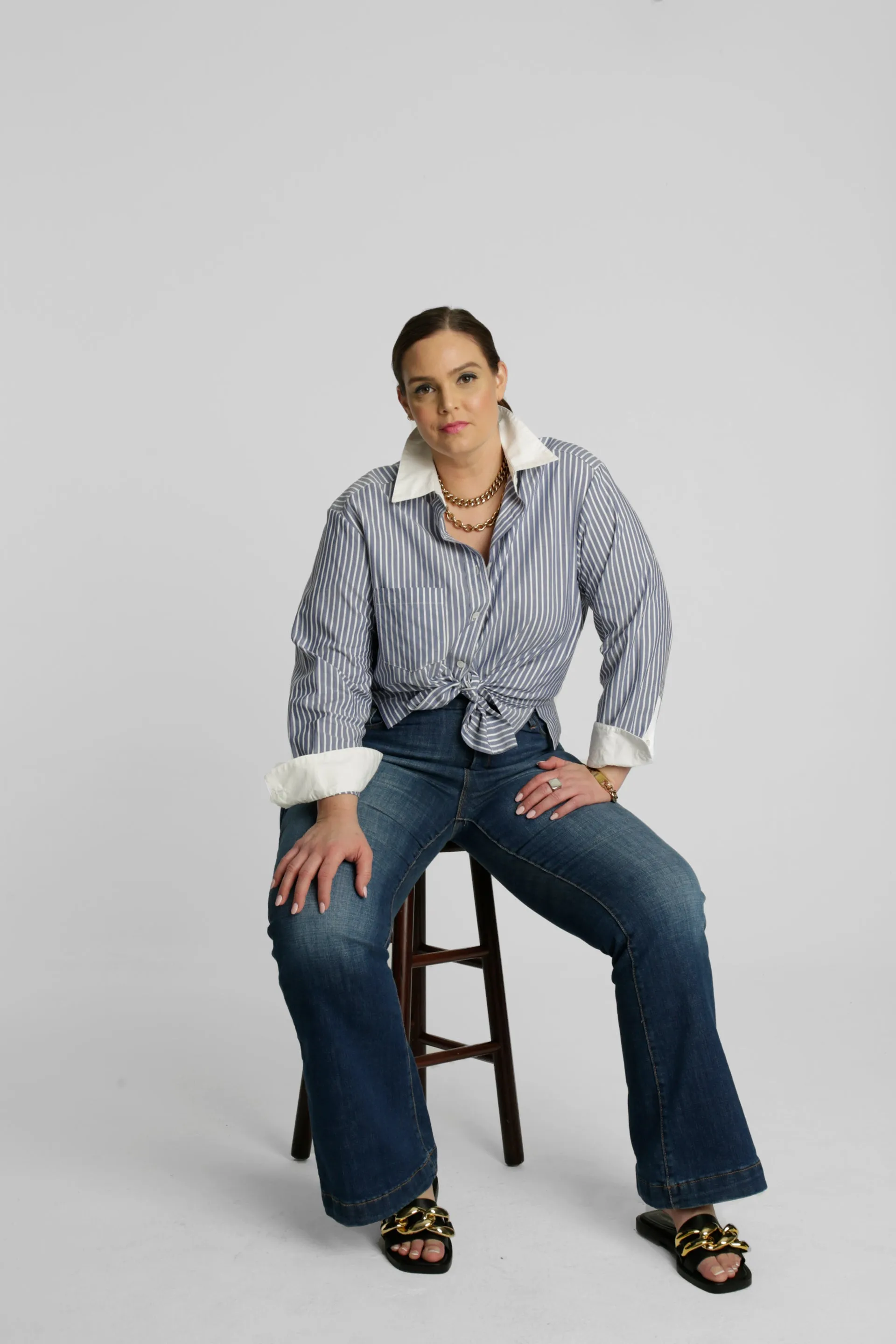 Perfect Oversized Stripe Shirt- French Blue #2 sold by Baacal product image thumbnail 2