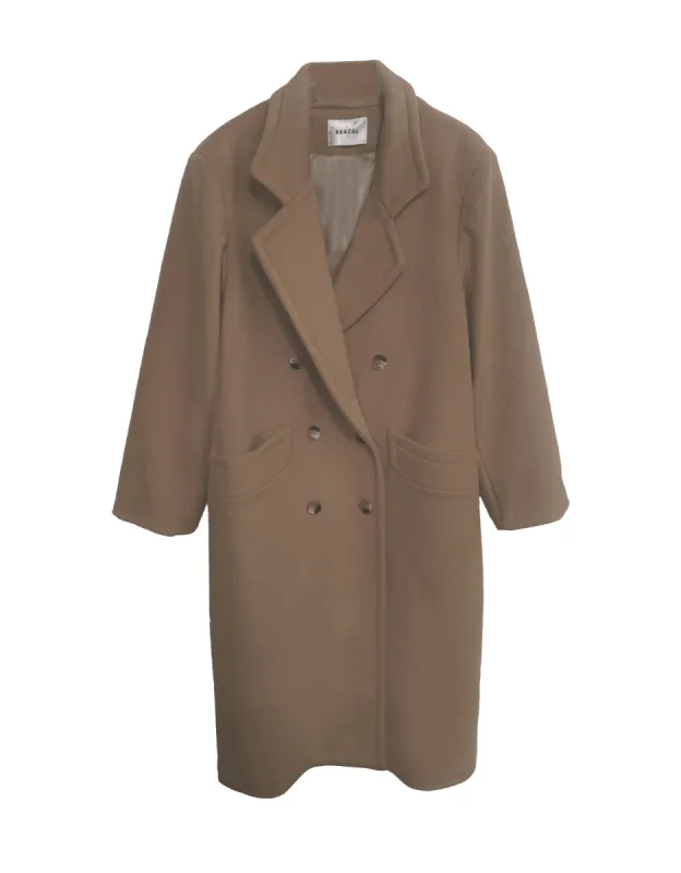 Double Breasted Car Coat - Soft Camel sold by Baacal