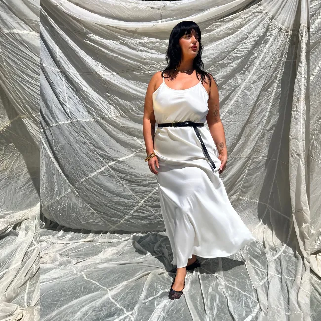 Leah Easy Satin Maxi Slip Dress - Ivory sold by Baacal product image thumbnail 2