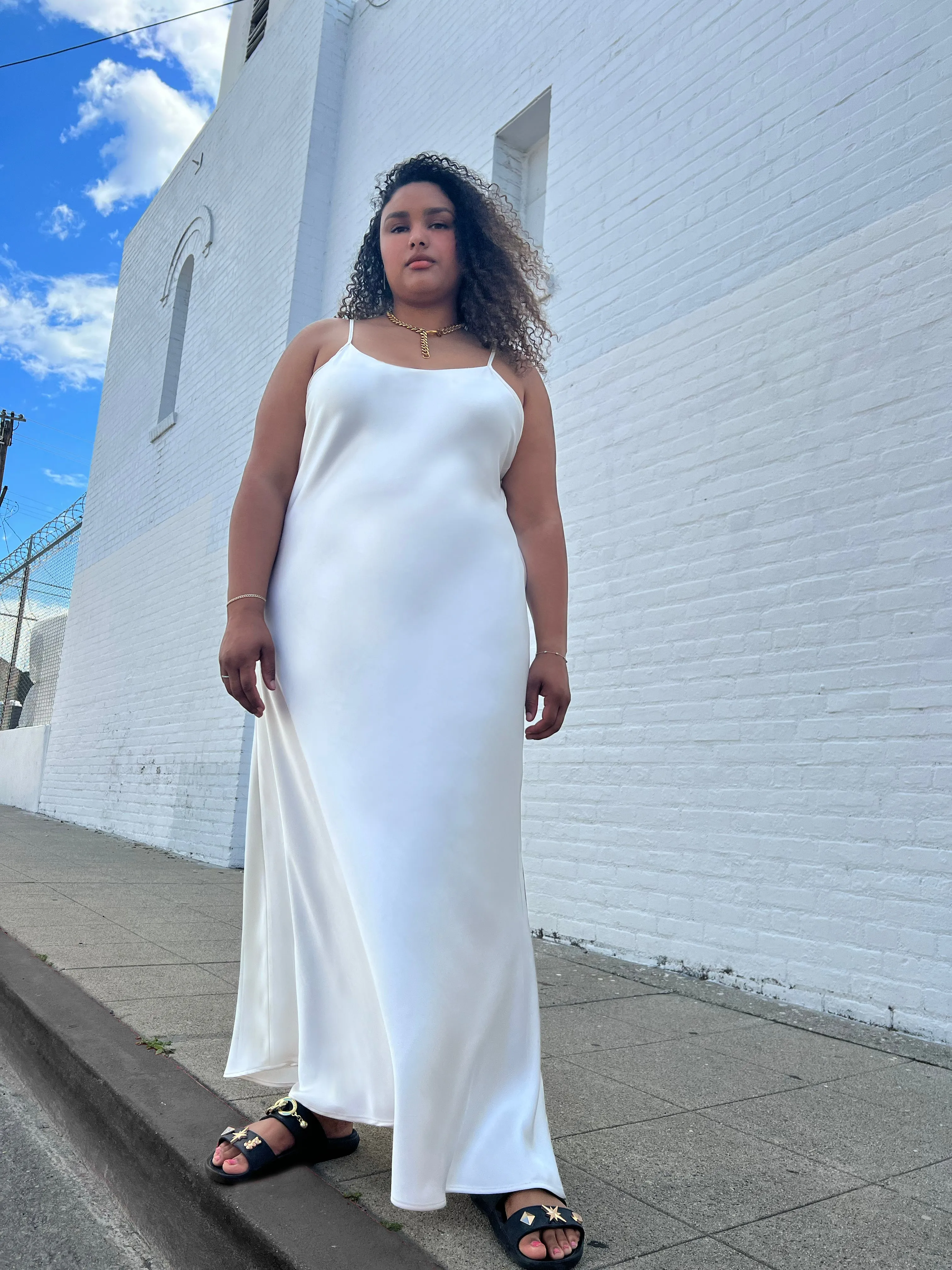 Leah Easy Satin Maxi Slip Dress - Ivory sold by Baacal product image thumbnail 4