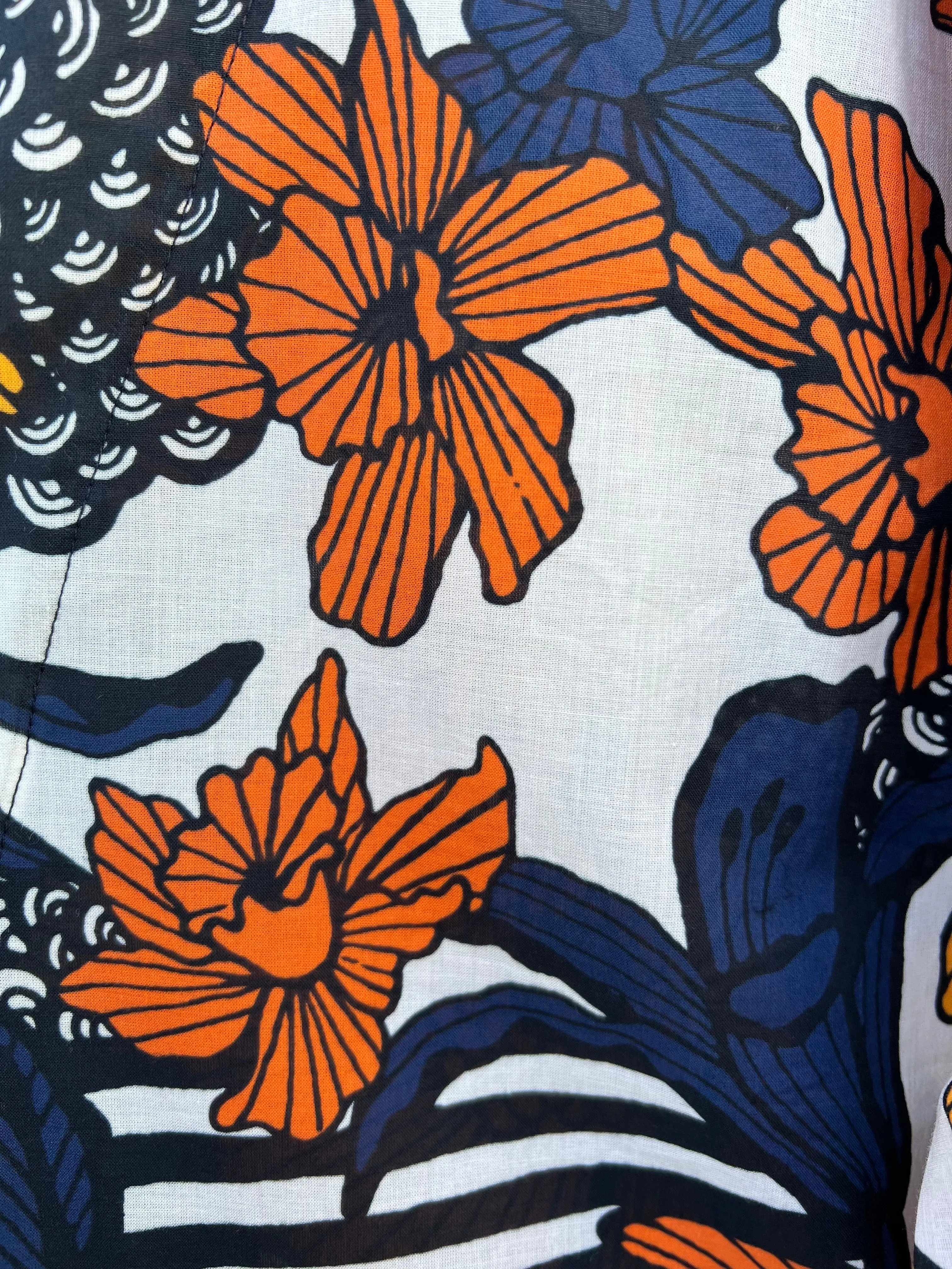 Floral Jallaba Kaftan- Navy Marigold sold by Baacal product image thumbnail 2