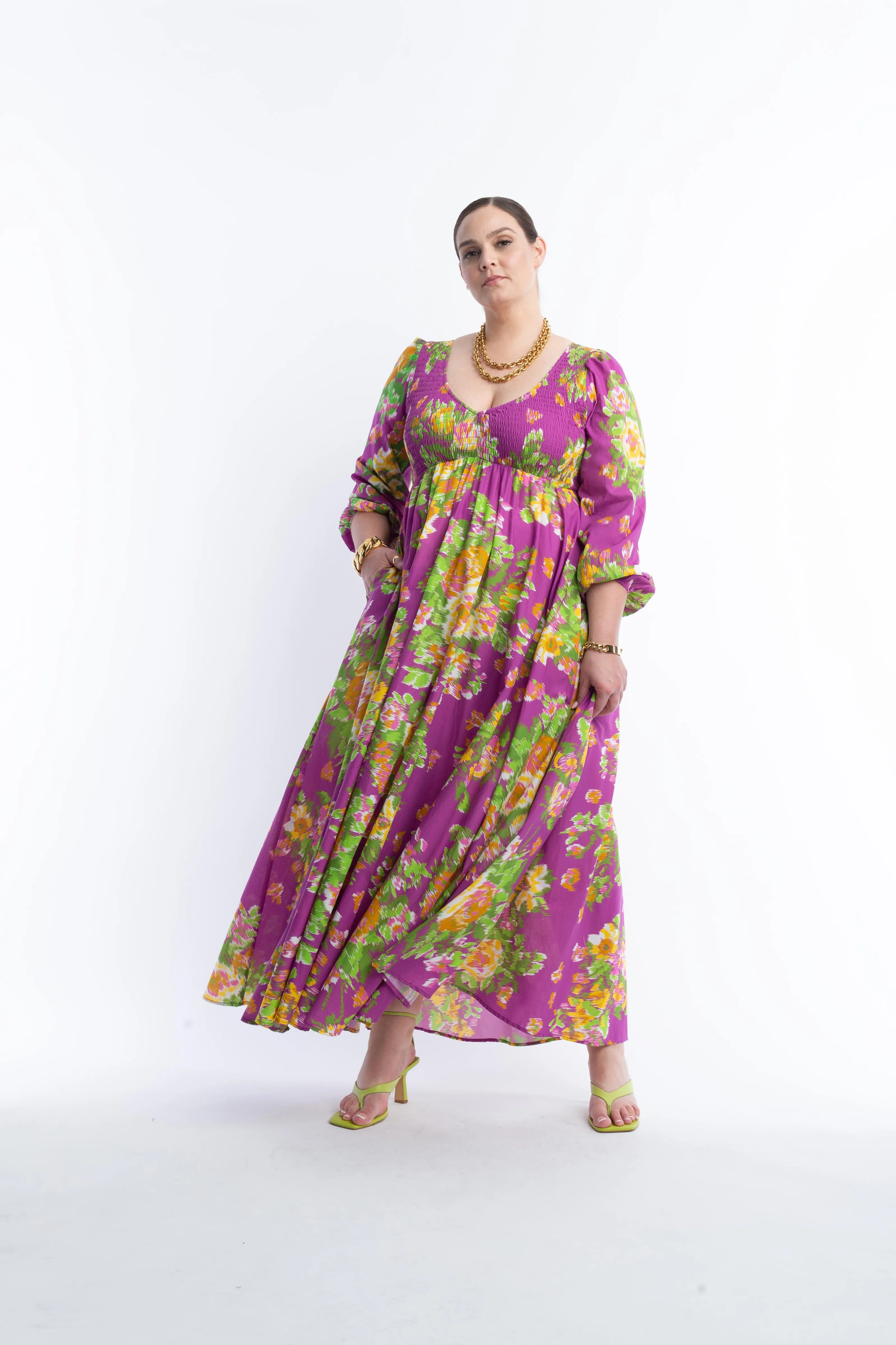 Magenta Floral Maxi Dress - The Joni sold by Baacal product image thumbnail 4