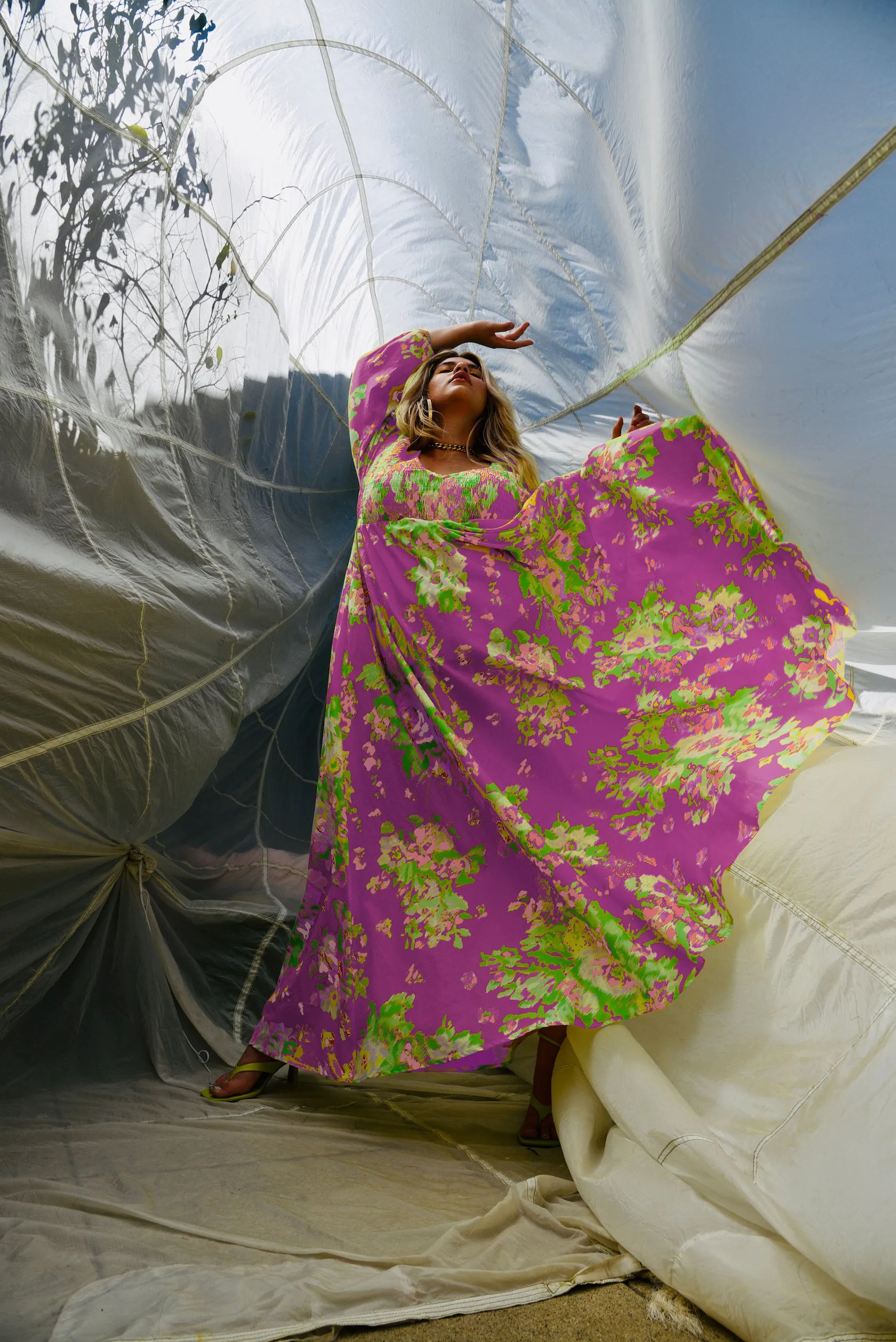 Magenta Floral Maxi Dress - The Joni sold by Baacal product image thumbnail 3