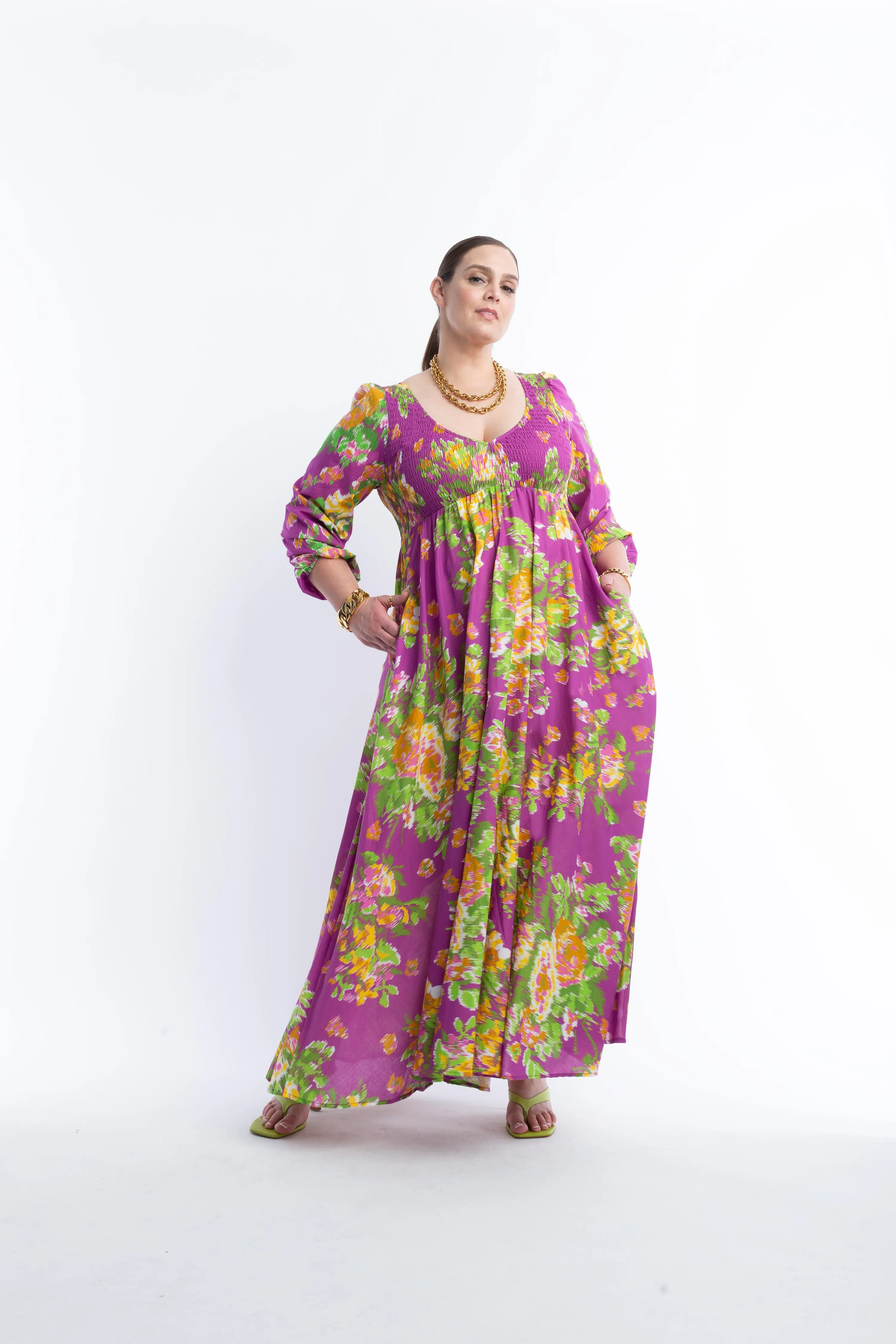 Magenta Floral Maxi Dress - The Joni sold by Baacal product image thumbnail 2