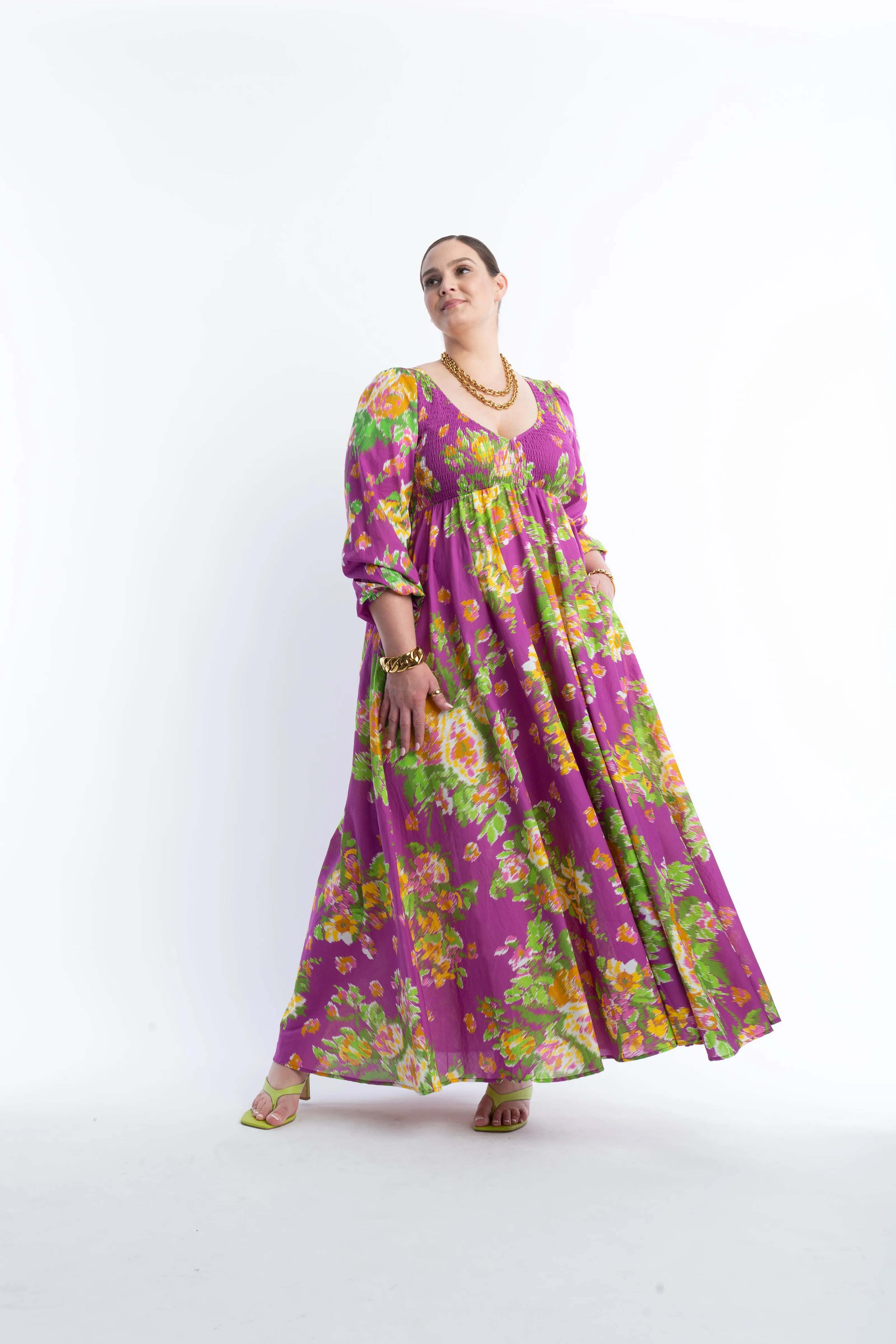 Magenta Floral Maxi Dress - The Joni sold by Baacal product image thumbnail 5