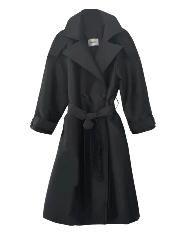 Modern Classic- Black Taffeta Trench sold by Baacal