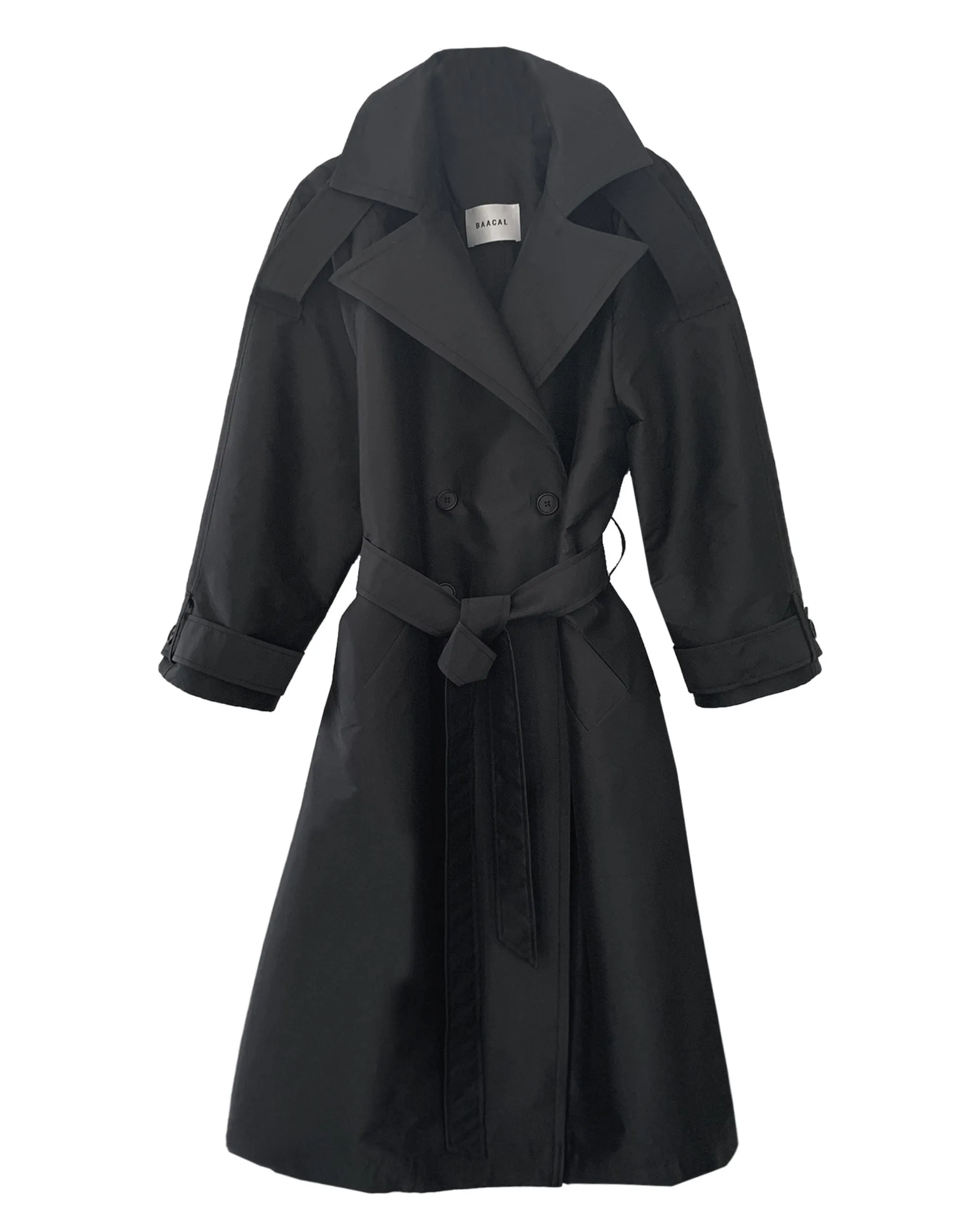 Modern Classic- Black Taffeta Trench sold by Baacal