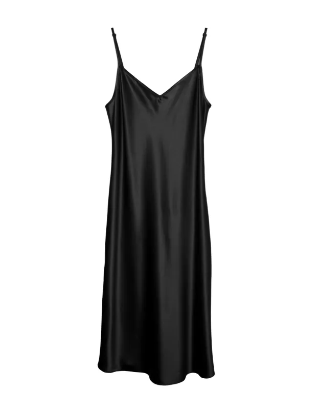 The Cabaret Bias Slip Dress - Black sold by Baacal