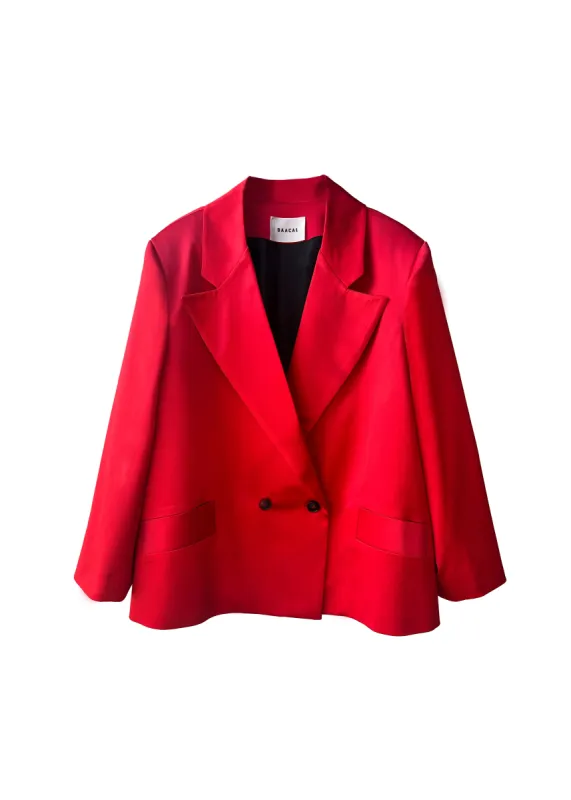 The Lexi Satin Blazer - Red sold by Baacal