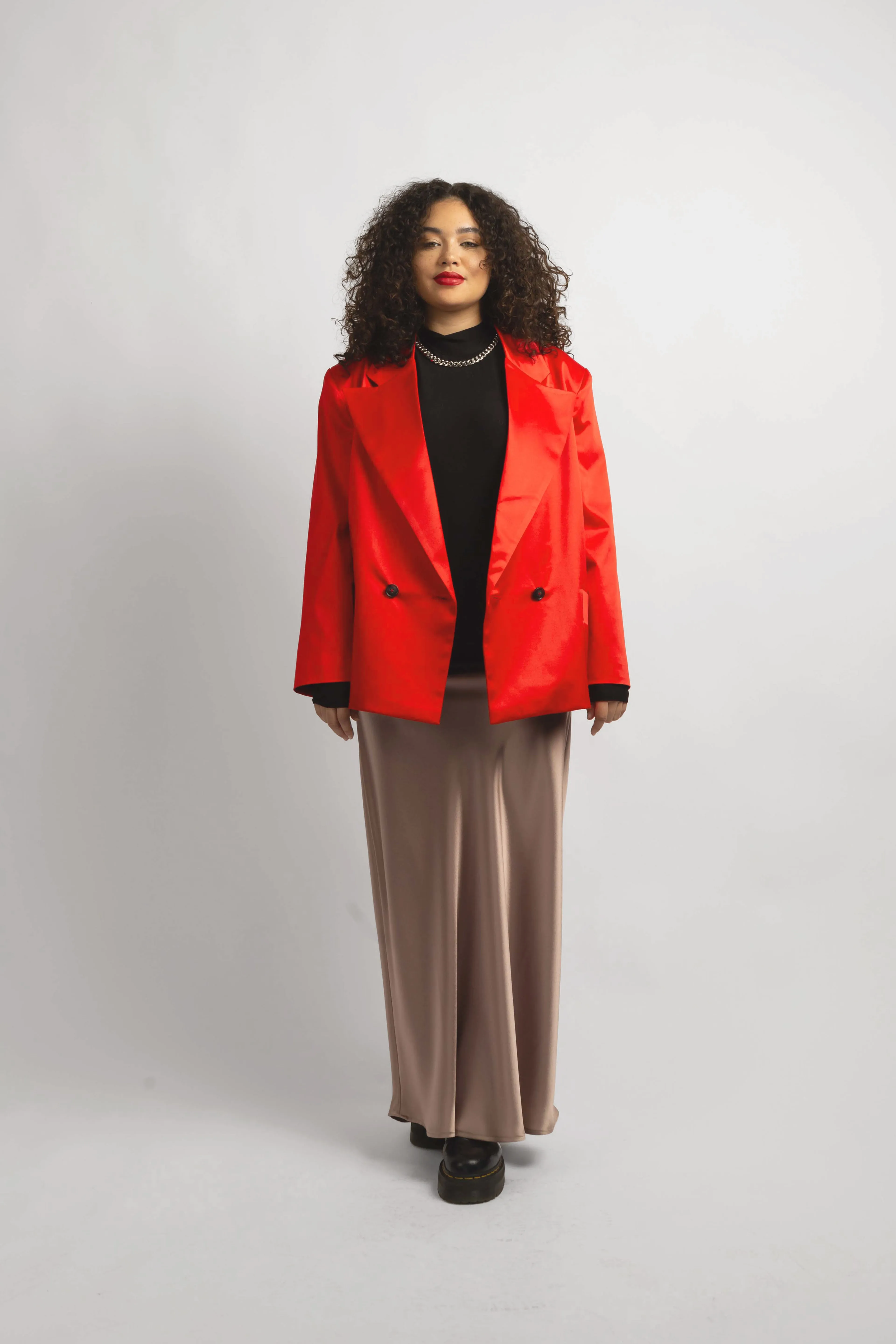 The Lexi Satin Blazer - Red sold by Baacal product image thumbnail 3