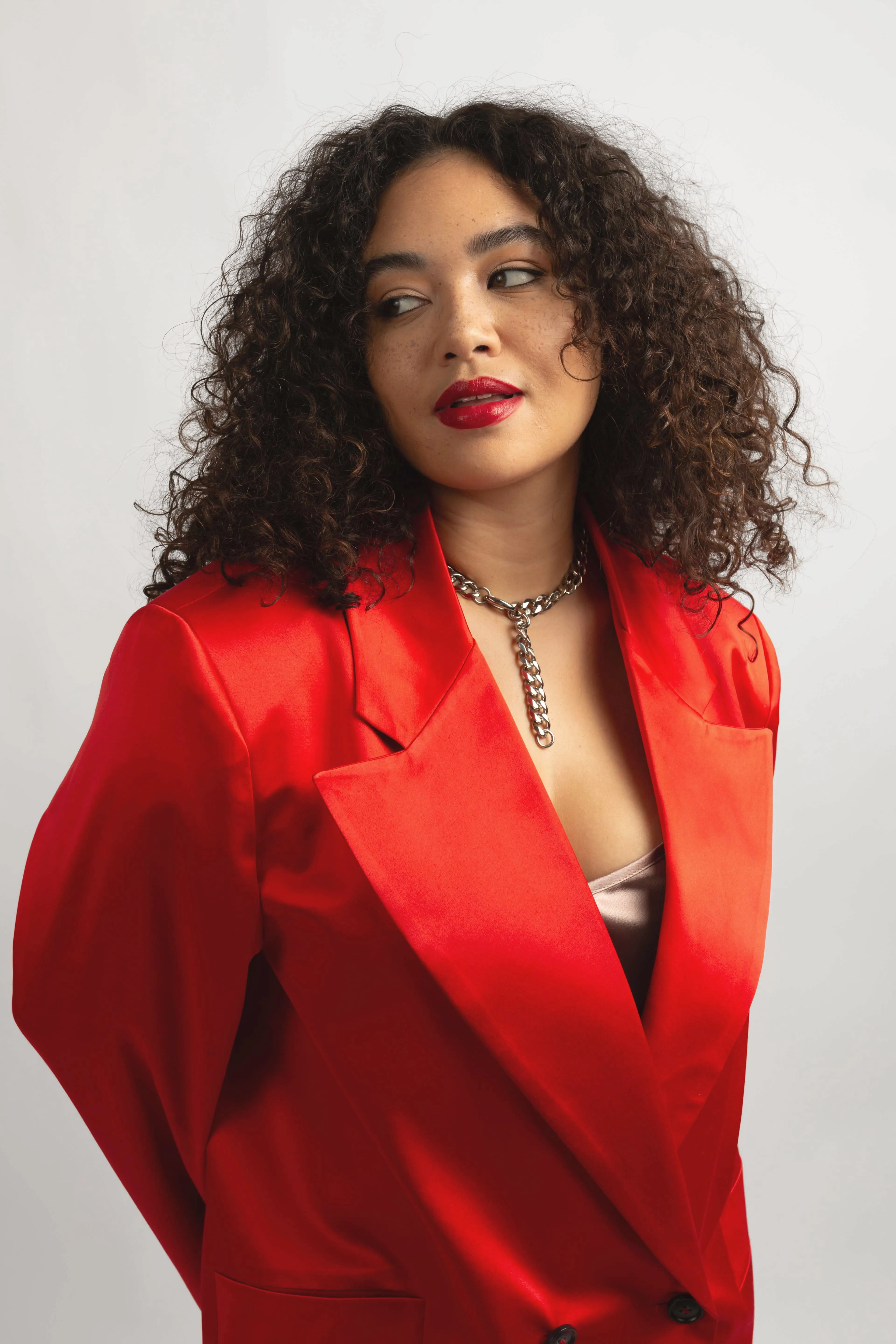 The Lexi Satin Blazer - Red sold by Baacal product image thumbnail 2