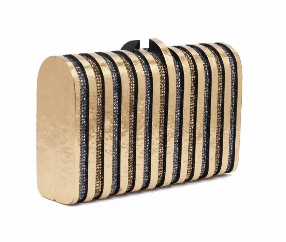 Rodeo Clutch- Hammered Grey & Gold sold by Christy Lynn