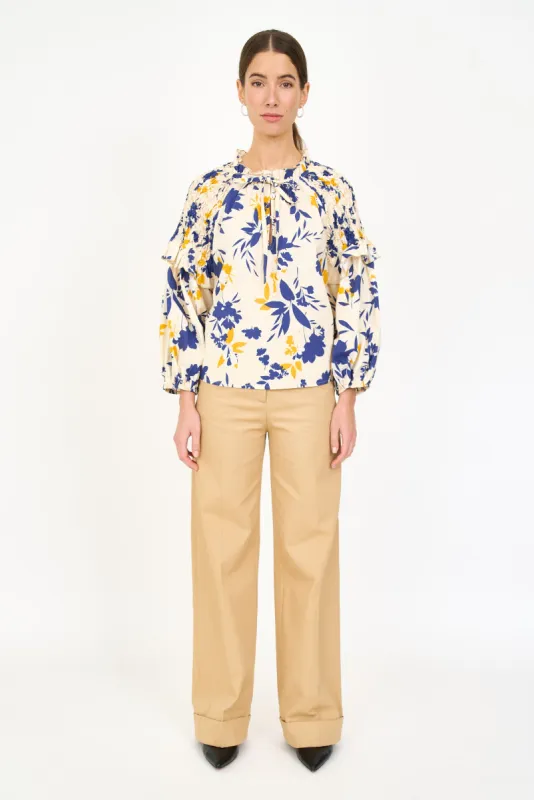 Noelle Blouse - Inkblot Ivory sold by Christy Lynn