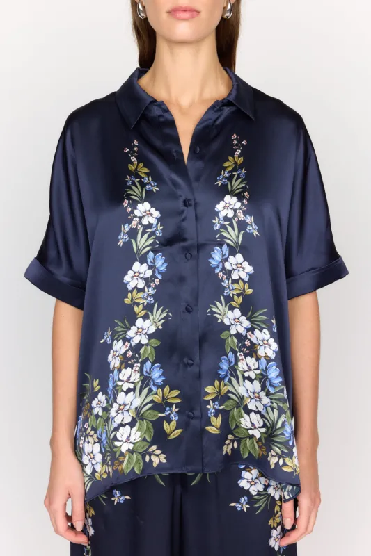 James Top - Navy Trellis sold by Christy Lynn