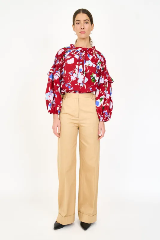 Noelle Blouse - Crimson Fleur sold by Christy Lynn