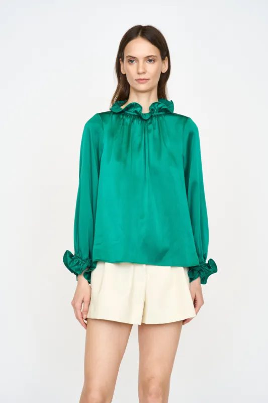 Lulu Blouse - Emerald sold by Christy Lynn