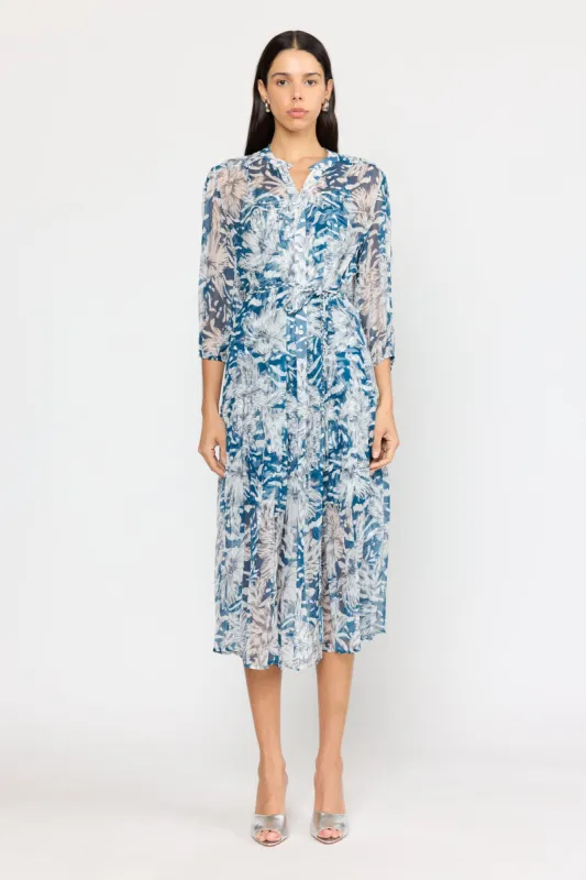 Lana Dress - Navy Lotus sold by Christy Lynn