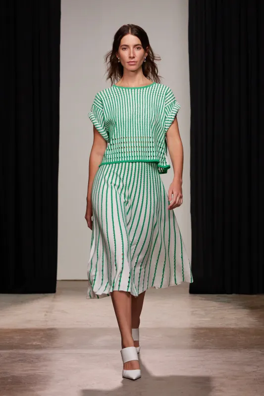 Nellie Top - Pinstripe Green sold by Christy Lynn