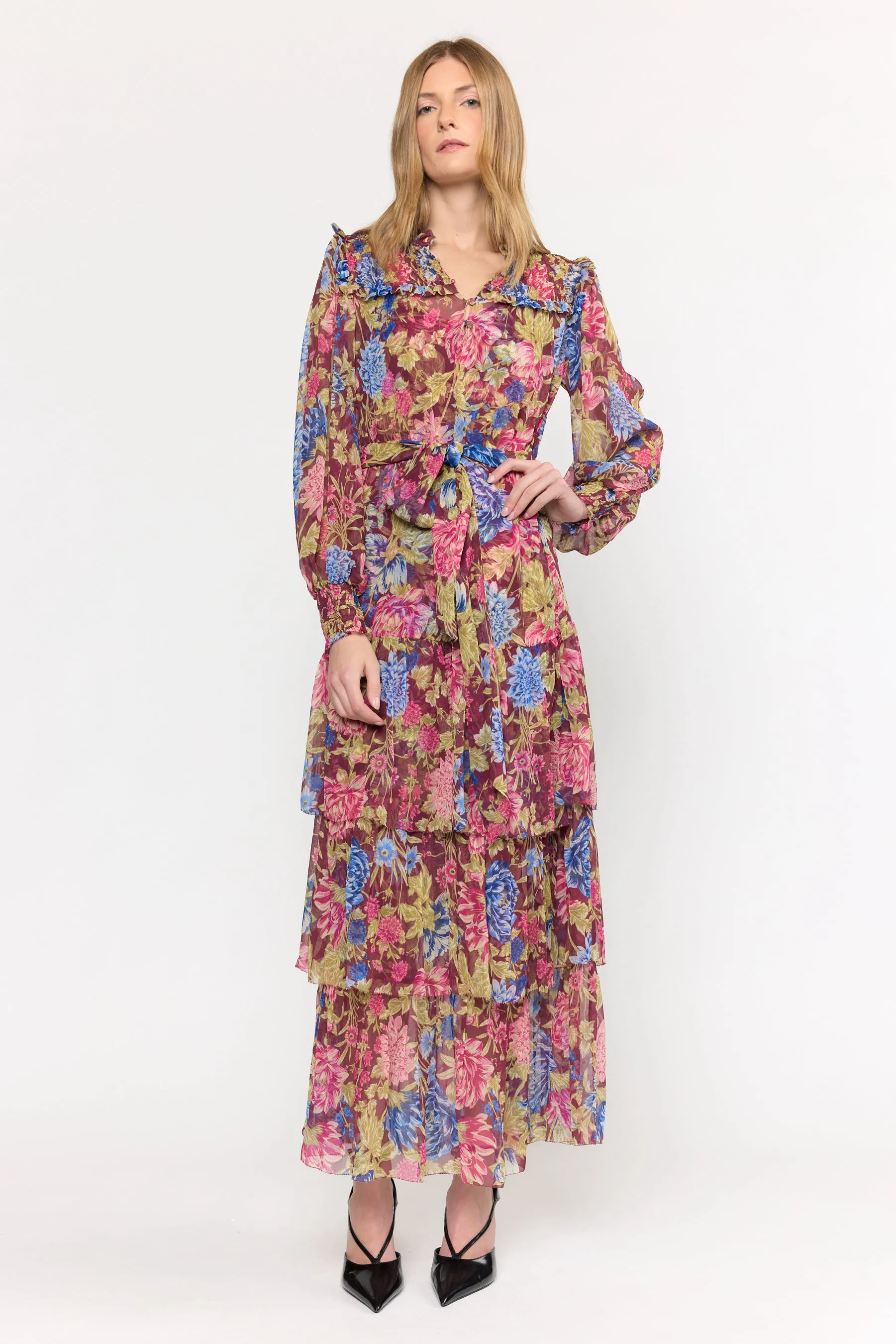 Ana Dress - Carmine Floral sold by Christy Lynn