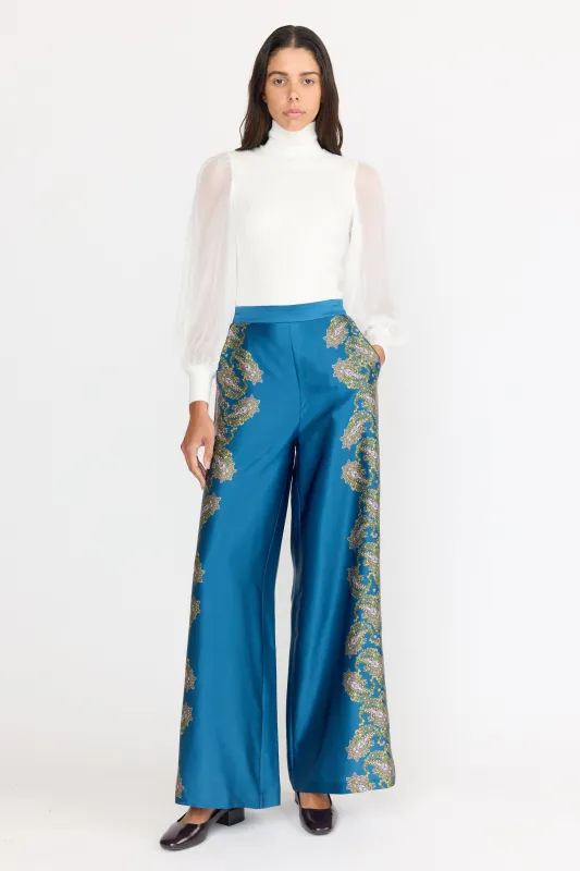 Marta Pant - Prussian Paisley sold by Christy Lynn