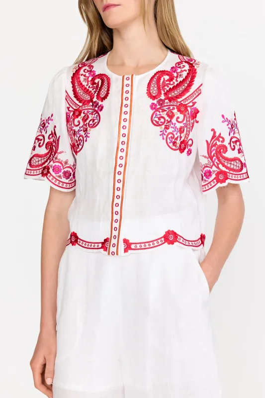 Jane Top - White Rosaria sold by Christy Lynn