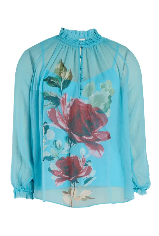 Karla Blouse - Turquoise Rose sold by Christy Lynn
