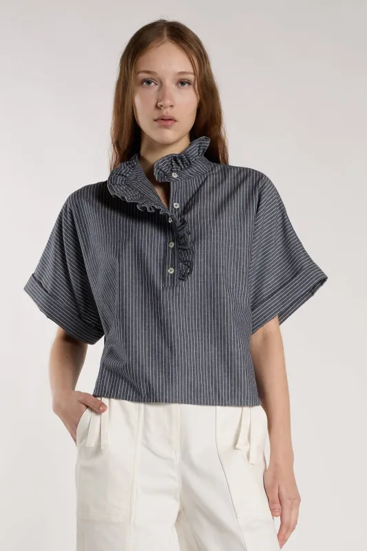 Mabel Top - Chambray Stripe made by Christy Lynn