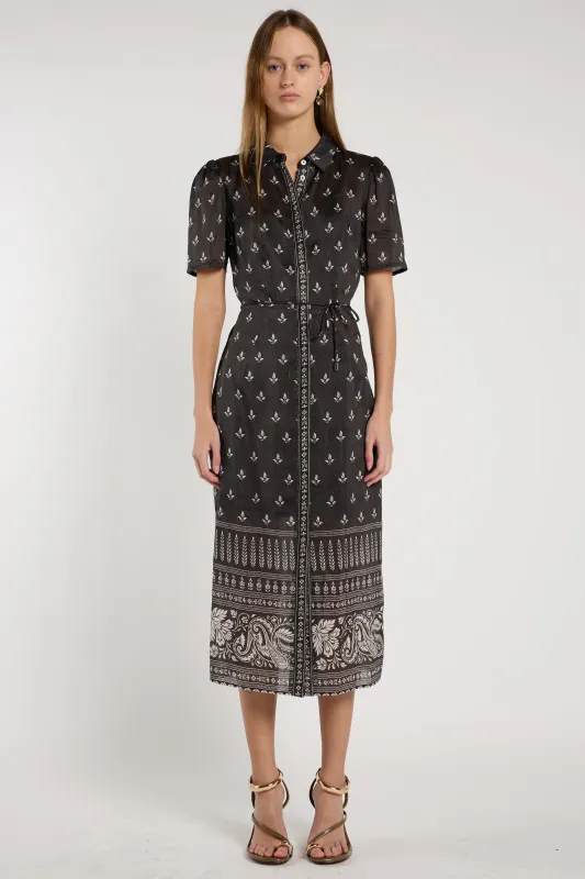 Cecile Dress - Wildflower Black made by Christy Lynn